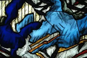 création des vitraux du chœur de la chapelle Saint-Charles à Soissons